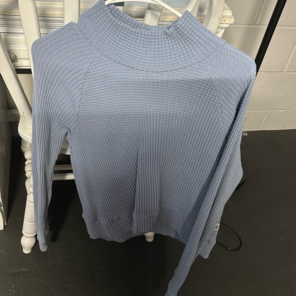 Blue, Ribbed Crew Neck, North Face